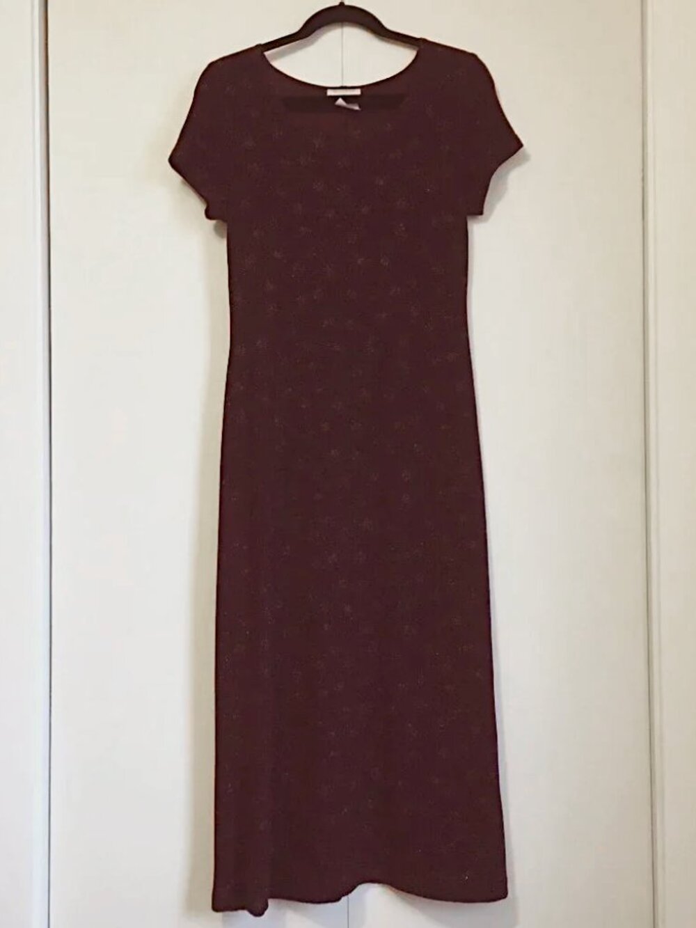 Vintage Amoretti Canada Dark Burgundy Whimsy Interrupted By Fireworks Maxi Dress